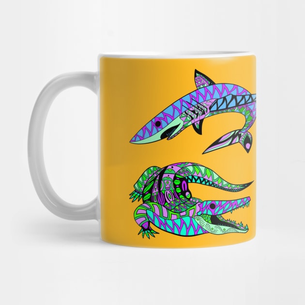 the shark and the crocodile ecopop artpop by jorge_lebeau